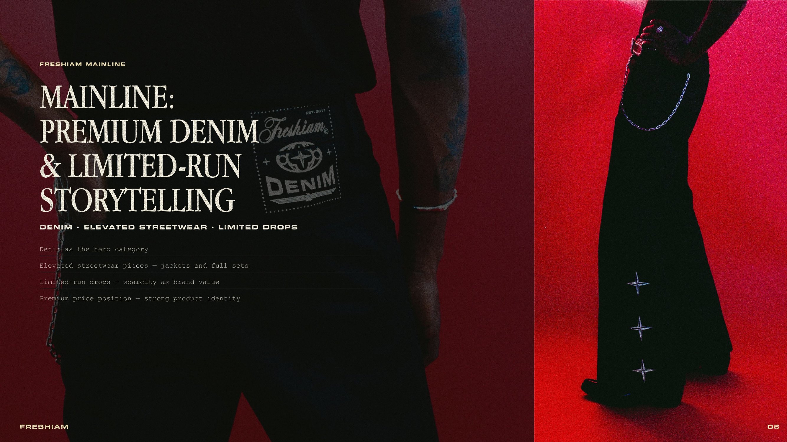 Freshiam mainline product and editorial direction spread